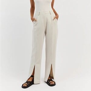 DISSH ROWAN BONE STRAIGHT LEG SPLIT PANT